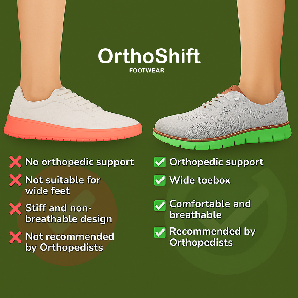OrthoShift Ultra Comfy vs regular shoes comparison